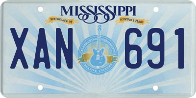 MS license plate XAN691