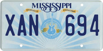MS license plate XAN694