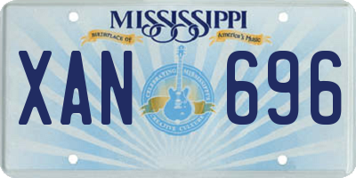 MS license plate XAN696