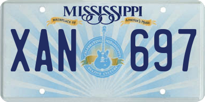 MS license plate XAN697