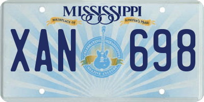 MS license plate XAN698