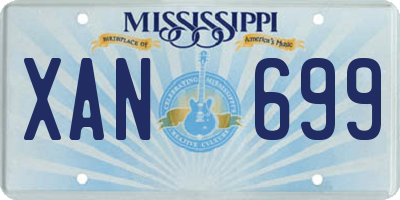 MS license plate XAN699