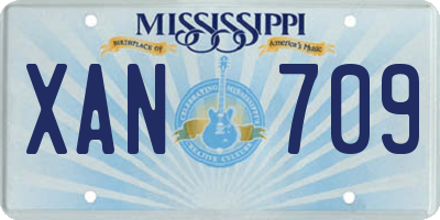 MS license plate XAN709