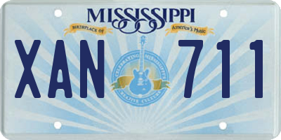 MS license plate XAN711