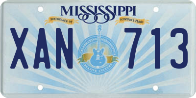 MS license plate XAN713