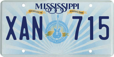 MS license plate XAN715