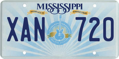 MS license plate XAN720
