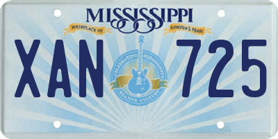 MS license plate XAN725