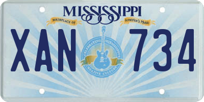 MS license plate XAN734