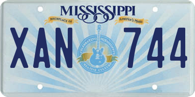 MS license plate XAN744