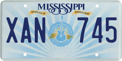 MS license plate XAN745