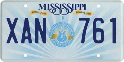 MS license plate XAN761