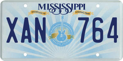 MS license plate XAN764