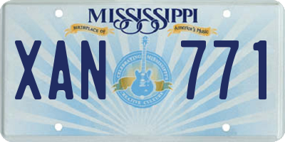 MS license plate XAN771