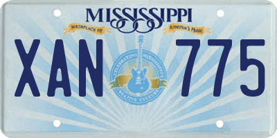 MS license plate XAN775
