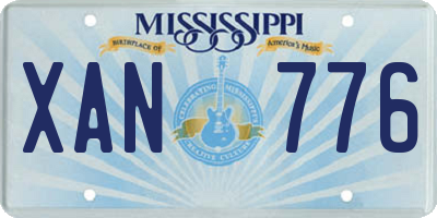 MS license plate XAN776