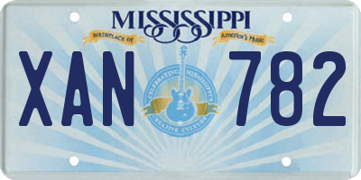 MS license plate XAN782