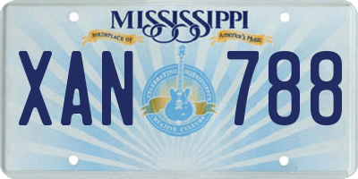 MS license plate XAN788