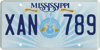 MS license plate XAN789