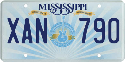 MS license plate XAN790