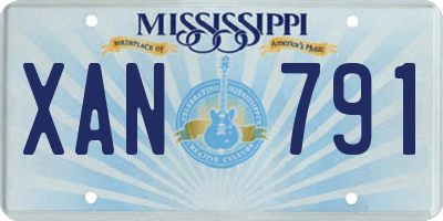 MS license plate XAN791