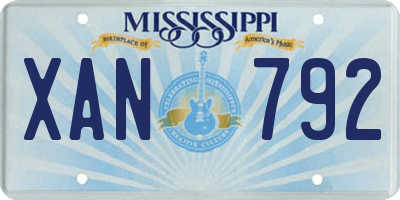 MS license plate XAN792