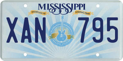 MS license plate XAN795