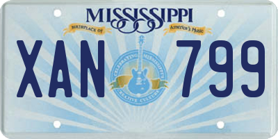 MS license plate XAN799