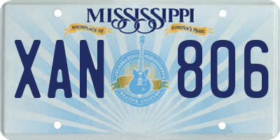 MS license plate XAN806