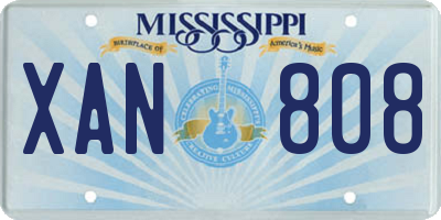 MS license plate XAN808