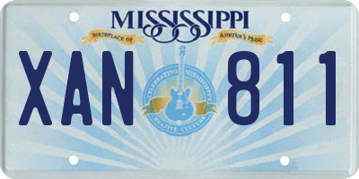 MS license plate XAN811