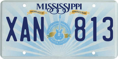MS license plate XAN813