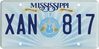MS license plate XAN817