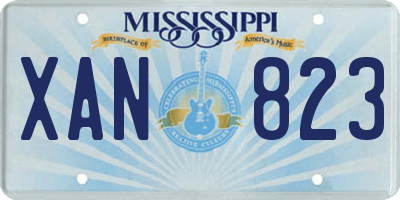 MS license plate XAN823