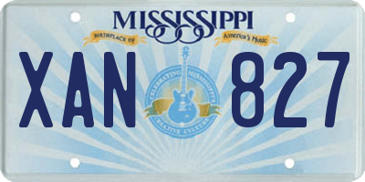 MS license plate XAN827