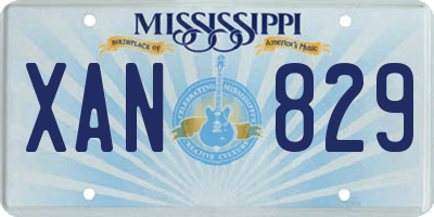 MS license plate XAN829