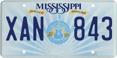 MS license plate XAN843