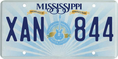 MS license plate XAN844