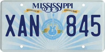 MS license plate XAN845