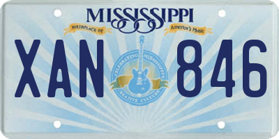 MS license plate XAN846