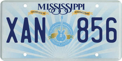 MS license plate XAN856
