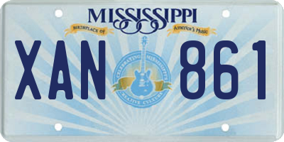 MS license plate XAN861