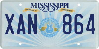 MS license plate XAN864