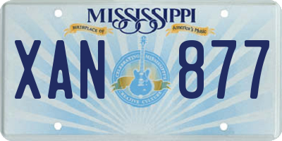 MS license plate XAN877