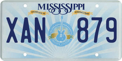 MS license plate XAN879