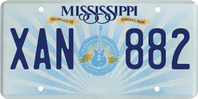 MS license plate XAN882