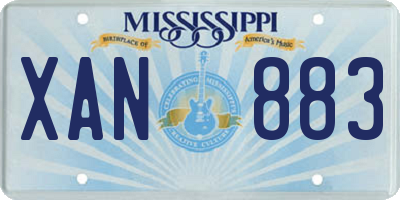MS license plate XAN883