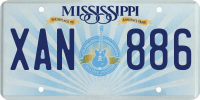 MS license plate XAN886