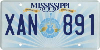 MS license plate XAN891