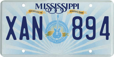MS license plate XAN894